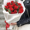 15 Red Roses with White Wrapping
